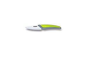CERAMIC KNIFE: Green+Grey soft touch handle; White Ceramic Blade ... 3