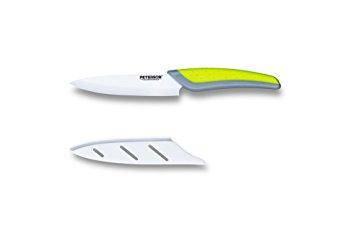 CERAMIC KNIFE: Green+Grey soft touch handle; White Ceramic Blade ... 5