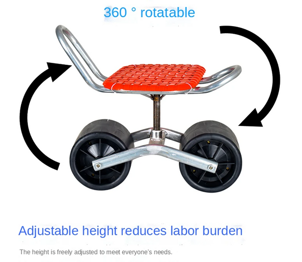 Convenient easy rotated agricultural work seat Garden Shed farm Movable tool stool with wheels