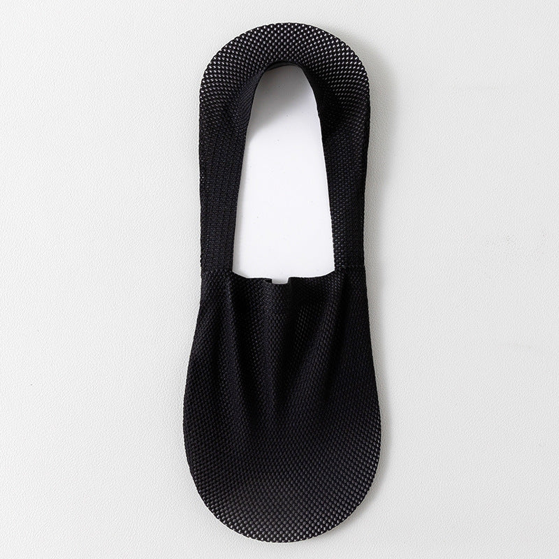 Men's thin breathable mesh boat socks short socks shallow mouth ice silk invisible socks ﻿