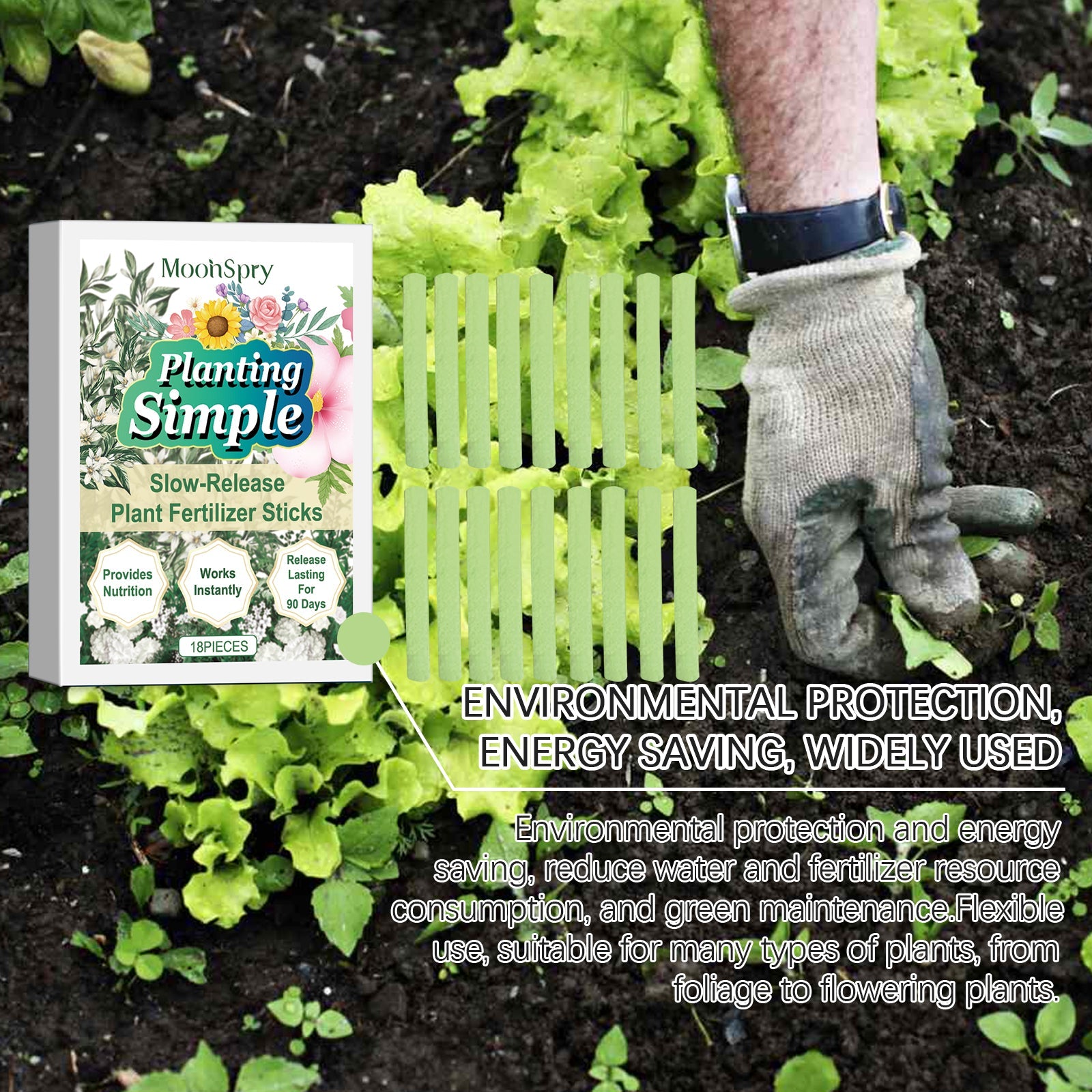 Plant Nutrition Bar, Slow-Release Nutrition For Domestic Flowers And Green Plants Growing In Potted Plants