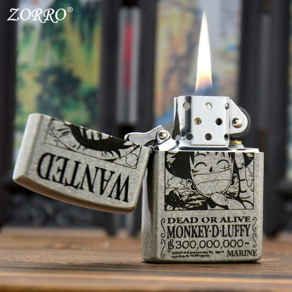 ZORRO Zoro Ancient Silver Pirate King Luffy Kerosene Lighter