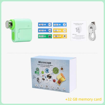 Handheld portable screen with camera microscope for children's science, high school students' toys can see bacteria 1000 times