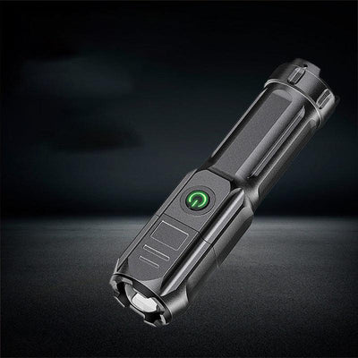 New Telescopic Zoom Glare Flashlight USB Charging Compact Portable Spotlight Long-Range Floodlight Outdoor Lighting