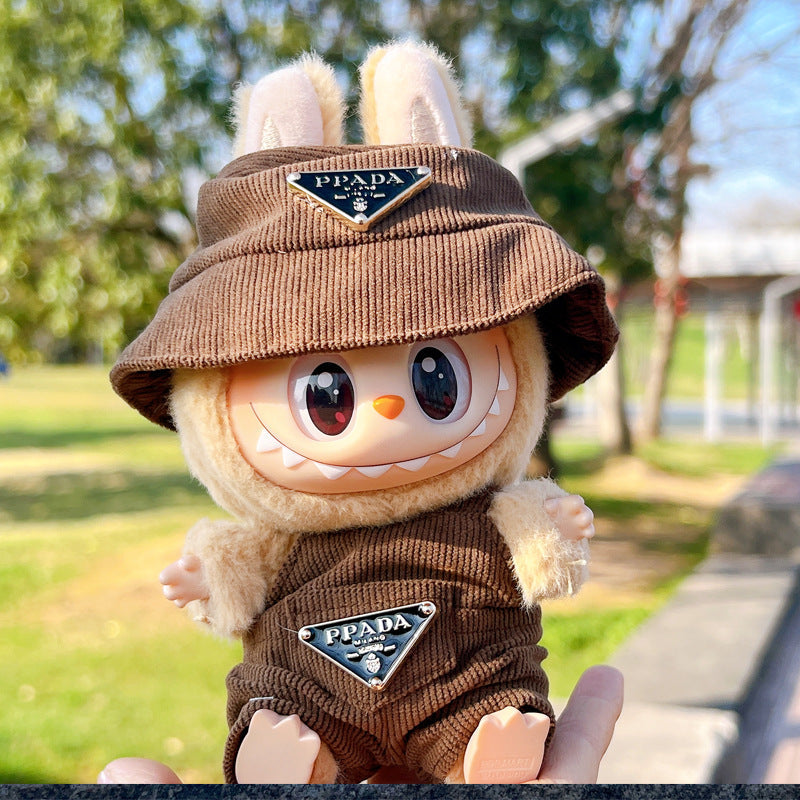 [Clothes Only]  corduroy For Labubu Doll Clothing Set Hat 17cm Clothes Shoes Doll DIY Accessories Training Sitting Party Games Toys Gifts
