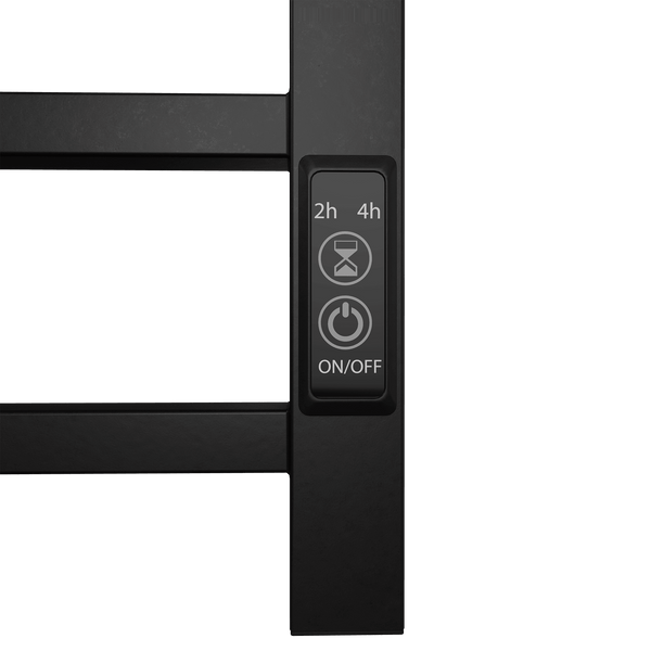 Towel Warmer 6 Bar Electric Heated Towel Rack Wall Mount Plug-in/Bath Towel Heater Matt-Black - Timer