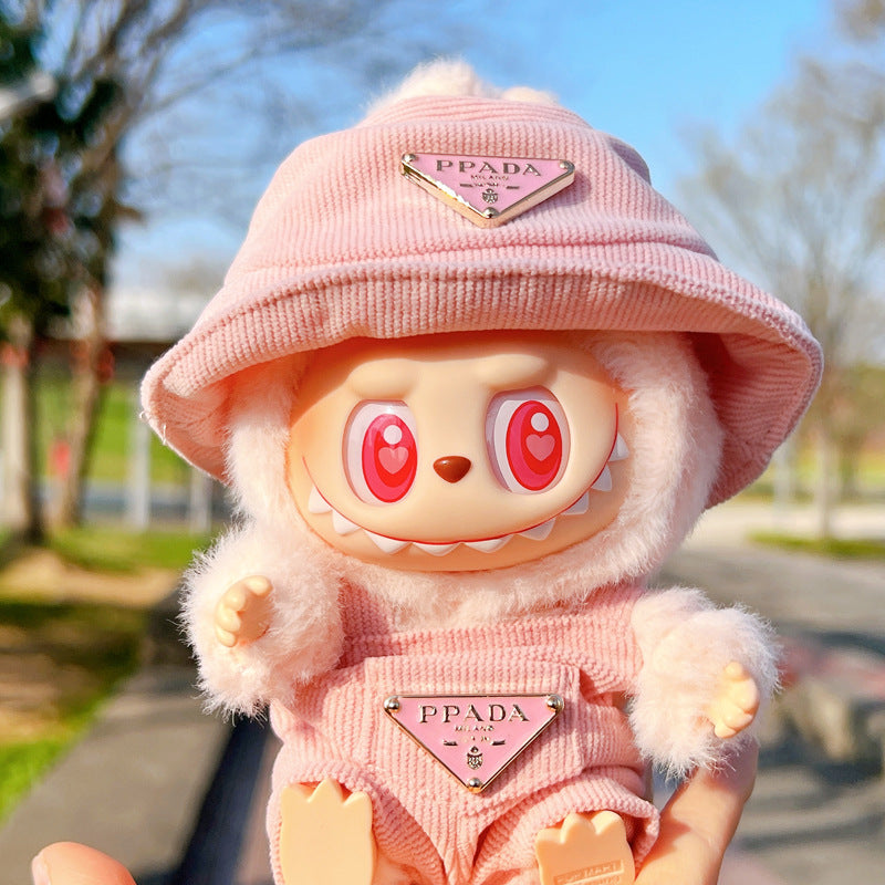 [Clothes Only]  corduroy For Labubu Doll Clothing Set Hat 17cm Clothes Shoes Doll DIY Accessories Training Sitting Party Games Toys Gifts