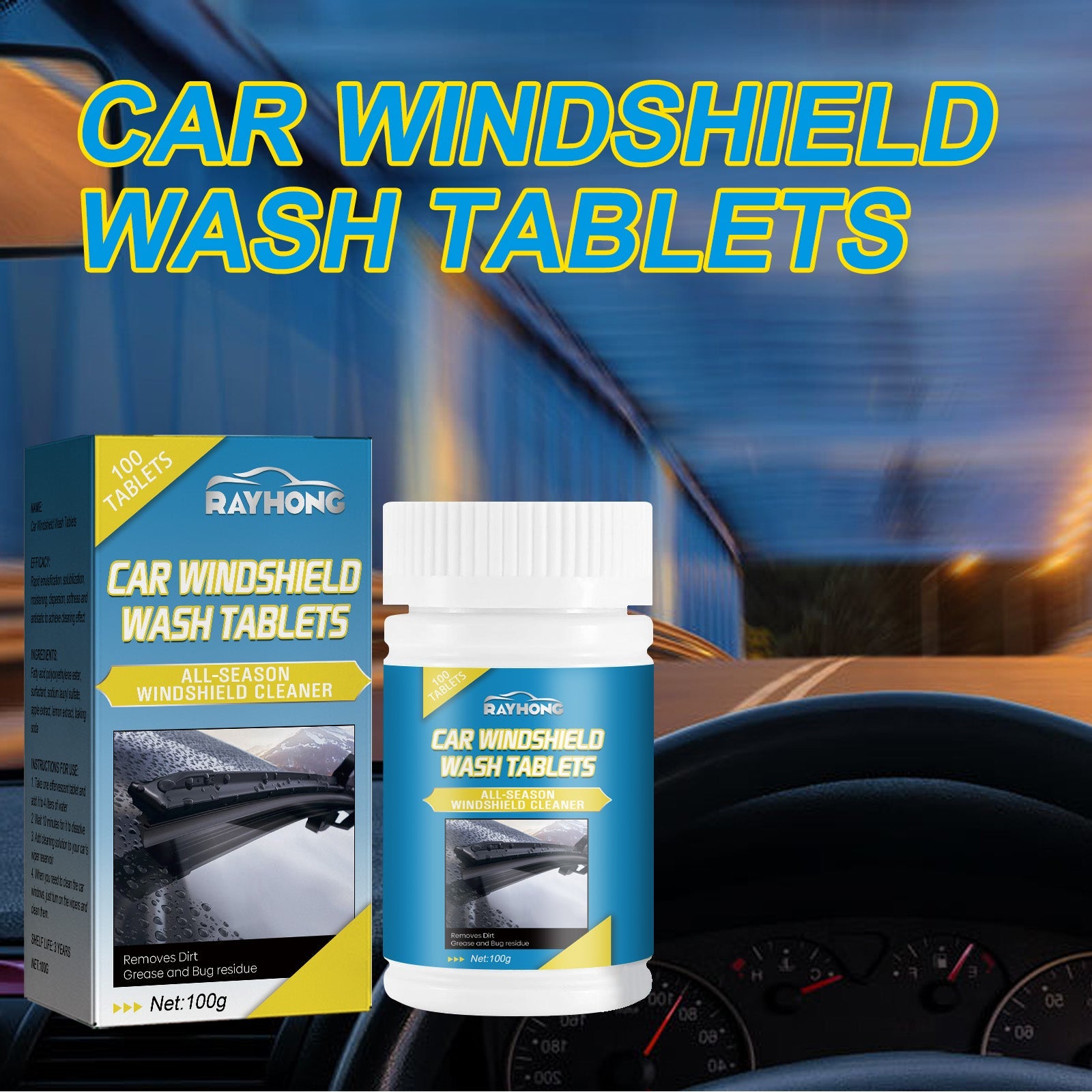 Car Windshield Cleaner, Car Glass Rearview Mirror Cleaning Oil And Removal Fog Cleaner