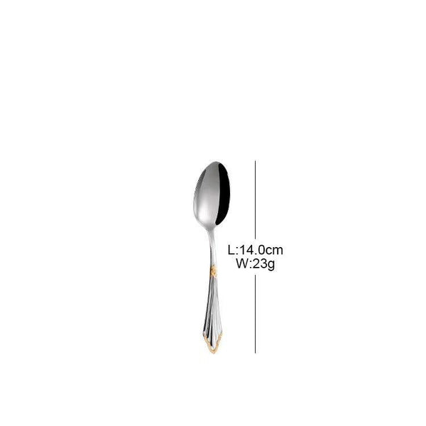 304 stainless steel knife, fork, spoon, hotel Western tableware, steak knife, fork, dessert spoon, fork, 4 piece  set
