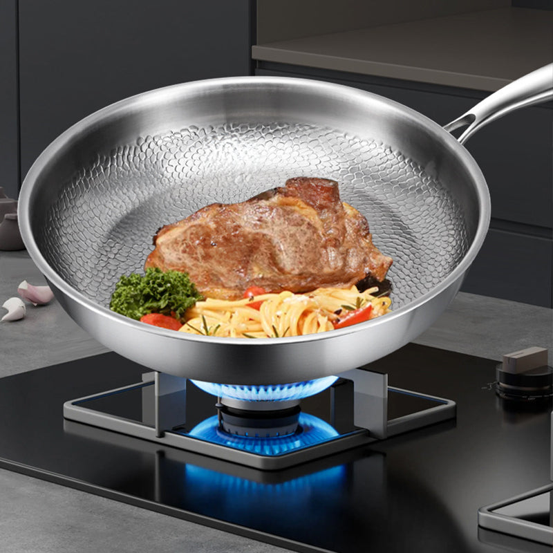 German uncoated pure titanium frying pan with fish - scale hammer pattern. Non - stick, ideal for household steak frying, a piec