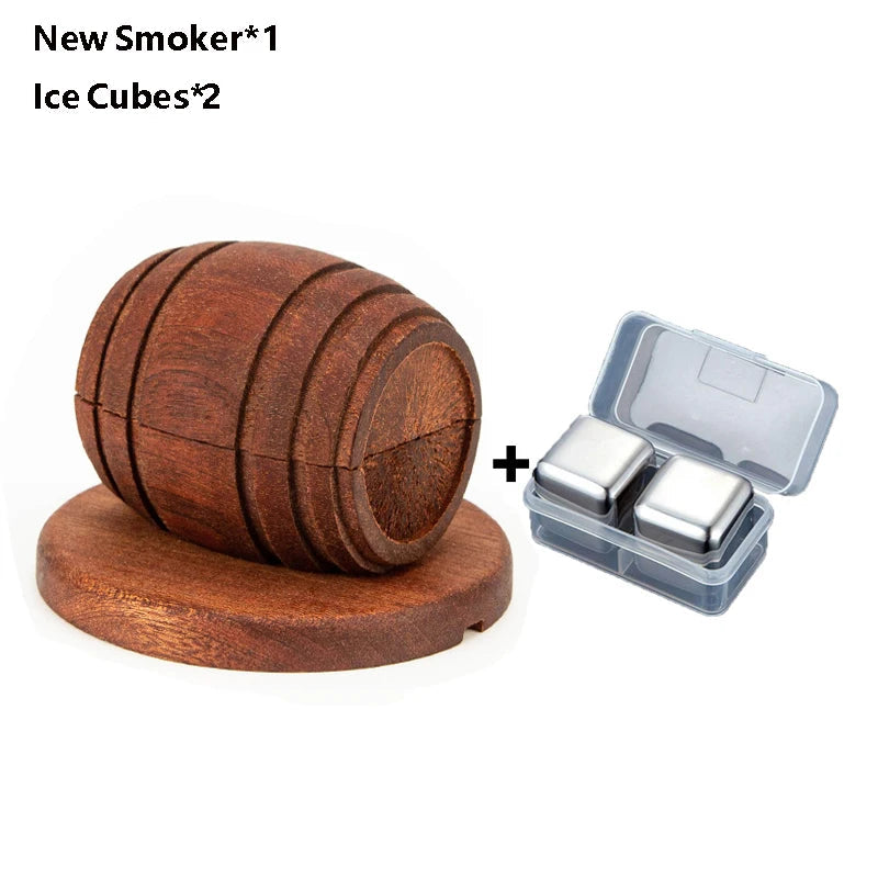 New Barrel Cocktail Smoking Kit with Wood Chips 4 Flavors Old Fashioned Drink Smoker Infuser for Bar Drinks Kitchen