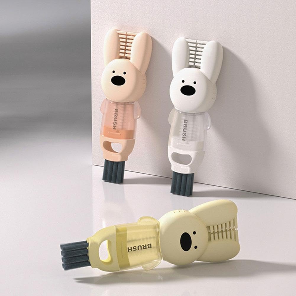 Rabbit cup lid brush four in one insulated water cup brush milk bottle pacifier cup mouth gap cleaning brush