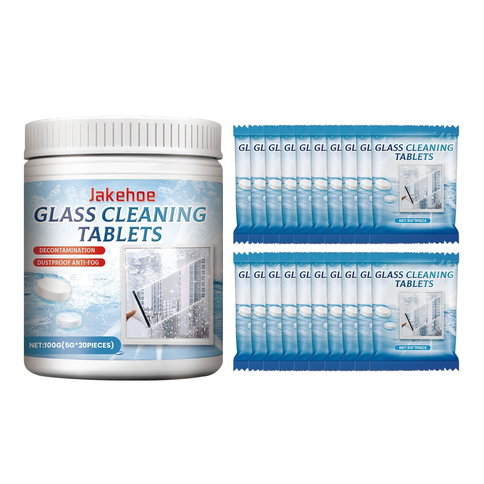 Glass Cleaning Tablets, Car Home Bathroom Polishing Mirror To Remove Scale Clear Sight Anti-Fog