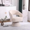 Swivel Accent Chair Armchair, Round Barrel Chair in Fabric for Living Room Bedroom, Beige - Foam + Beige + Velvet