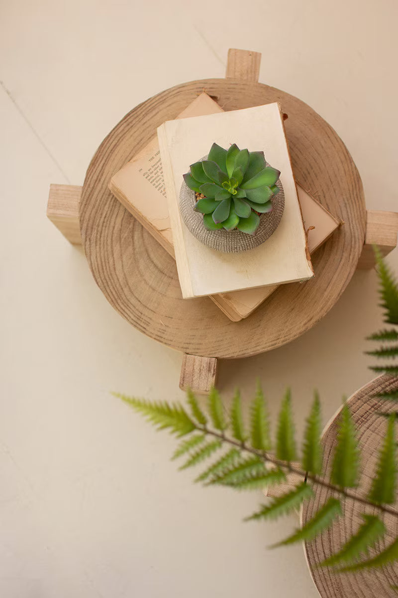 SET OF TWO WOODEN DISPLAY STOOLS