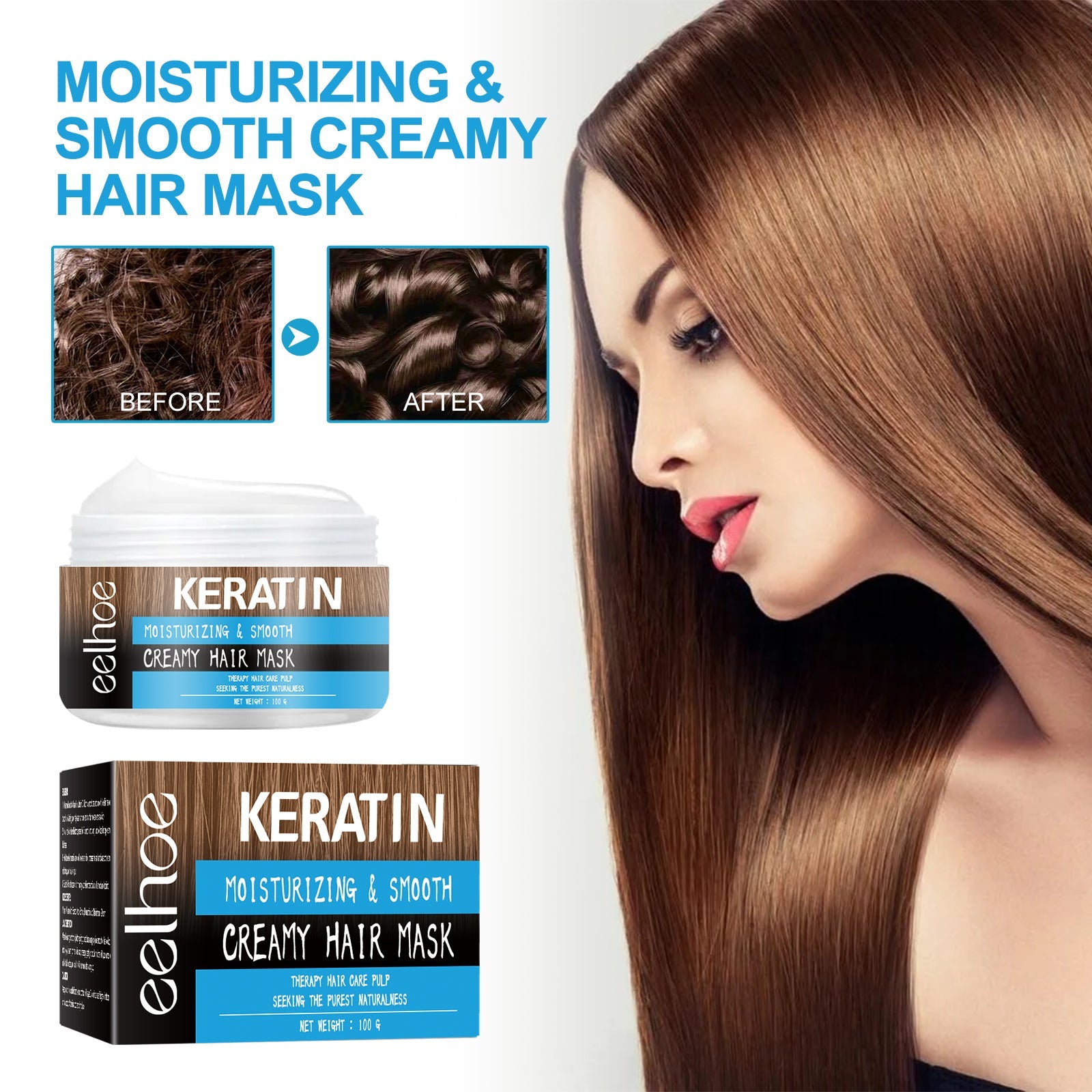 Moisturizing And Smooth Hair Mask, Repair Dry Hair, Split Hair, Smooth, Smooth And Moisturizing Hair Mask
