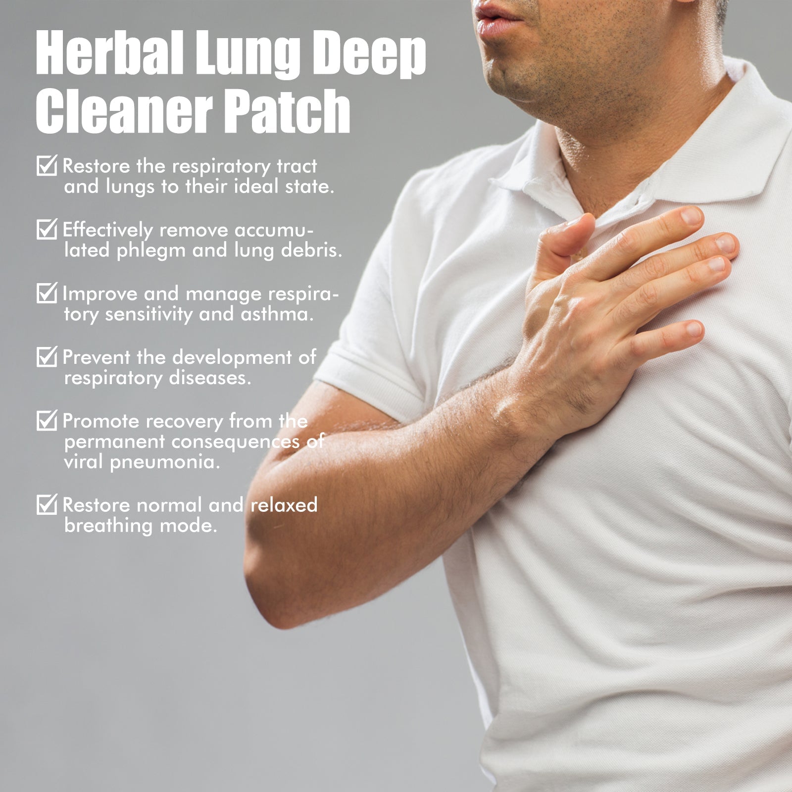 Herbal Lung Deep Cleaner Patch, Relieve Fatigue And Discomfort Relax Body Care Patch