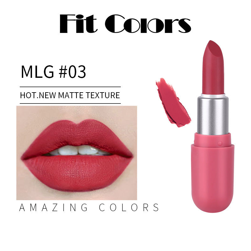 Fit Colors Mini Capsule Matte Lipstick Matte Velvet Does Not Fade Portable Mini Lipstick