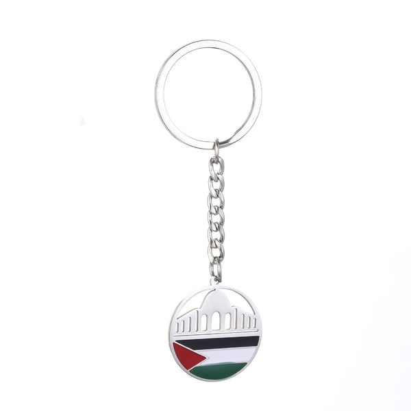 Israel Palestine Map Flag Drip Oil Stainless Steel Keychain Fashion Men's and Women's Stainless Steel Keys