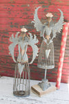 SET OF TWO METAL CHRISTMAS ANGELS