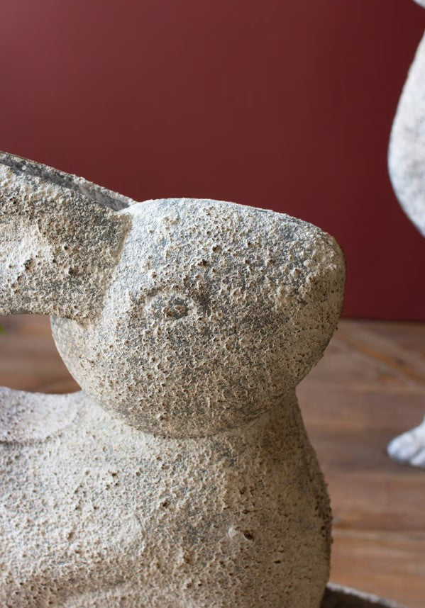 Set of 2 Rustic Metal Rabbits