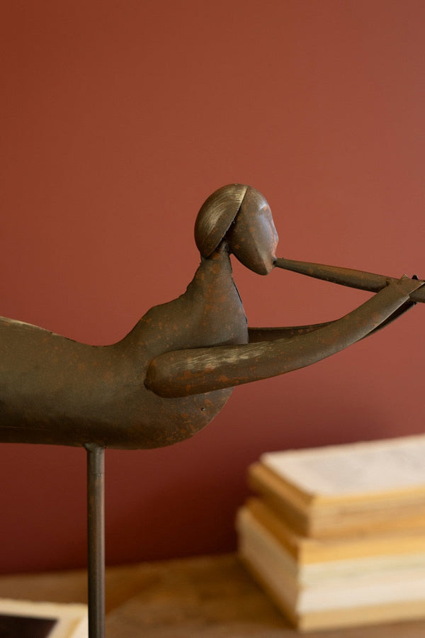 Set of 2 Rustic Metal Folk Art Angels Kalalou