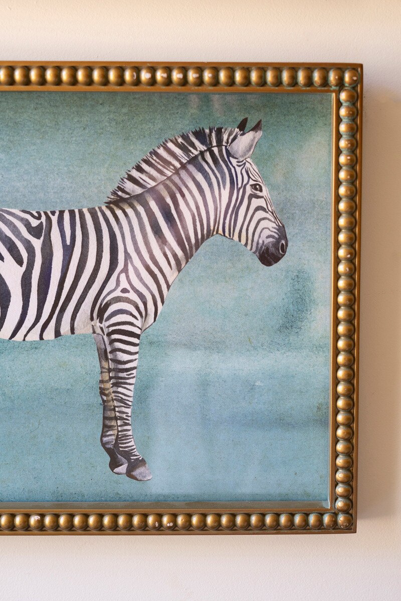 SET OF FOUR FRAMED BIRDS AND ANIMAL  PRINTS UNDER GLASS