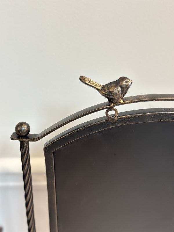 Metal Pedestal Chalkboard with Bird Accents