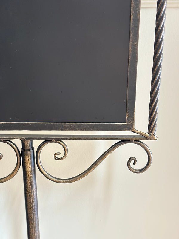 Metal Pedestal Chalkboard with Bird Accents