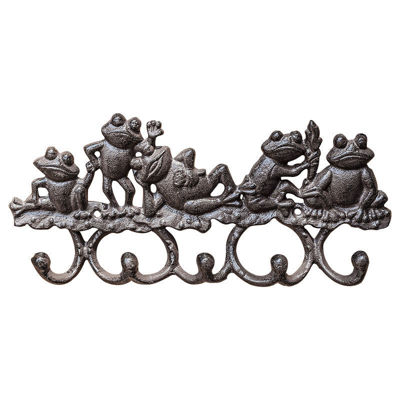 Cast Iron Frog Family Wall Hook Rack VagabondVintage