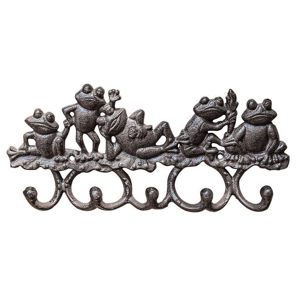 Cast Iron Frog Family Wall Hook Rack VagabondVintage