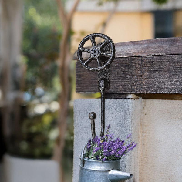 Industrial Cast Iron Valve Wheel Wall Hook
