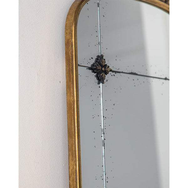 Vintage Arched Wall Mirror with Antique-Style Gold Finish Frame VagabondVintage