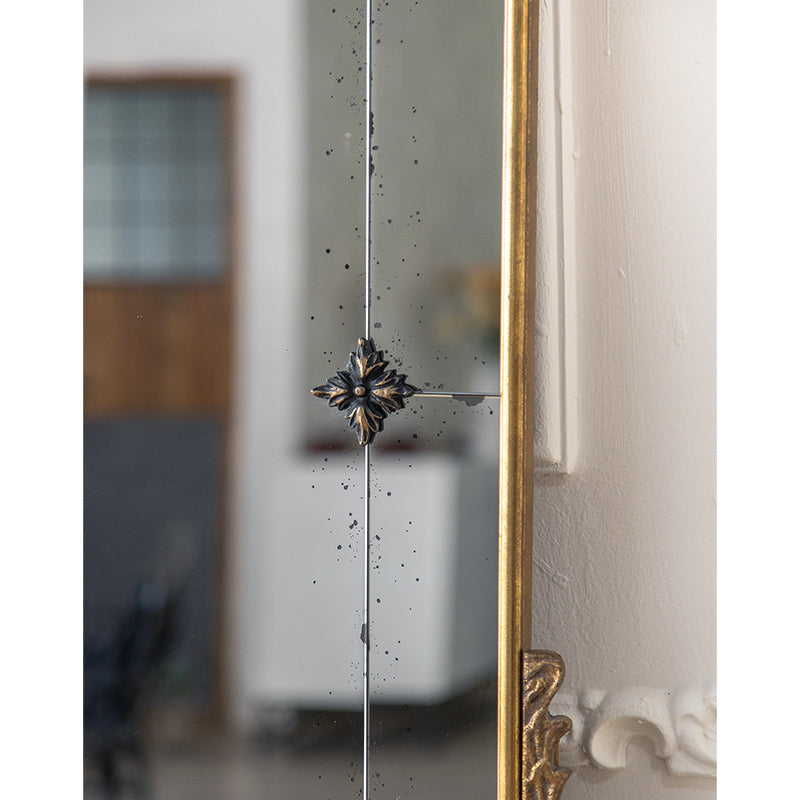 Vintage Arched Wall Mirror with Antique-Style Gold Finish Frame VagabondVintage