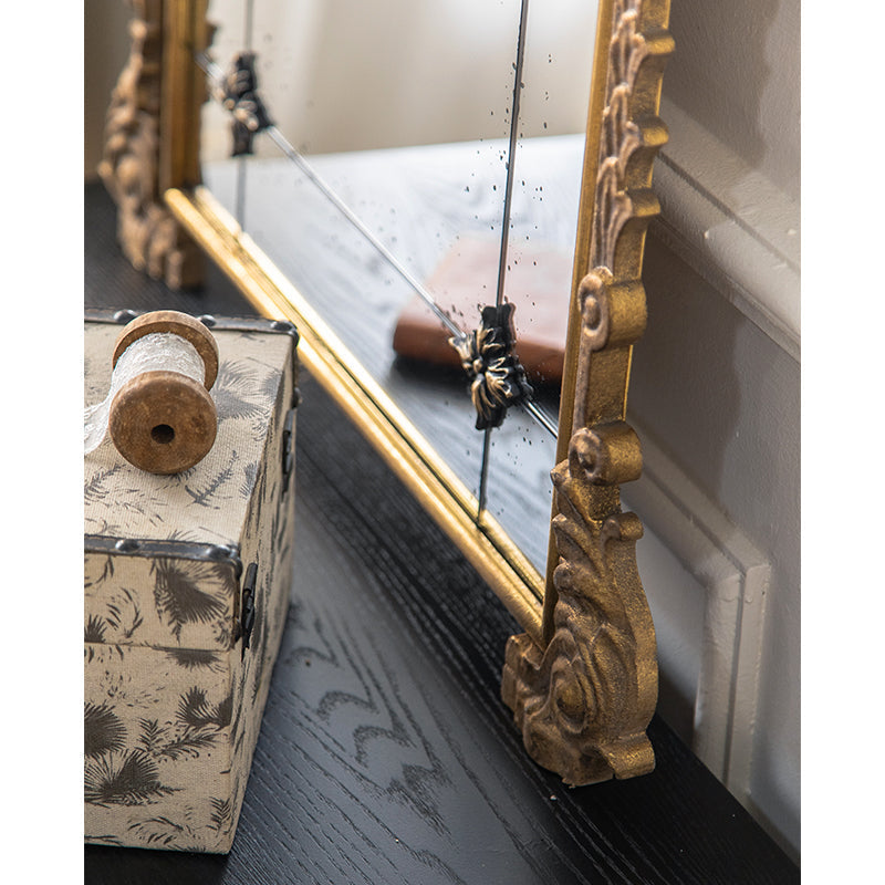 Vintage Arched Wall Mirror with Antique-Style Gold Finish Frame VagabondVintage