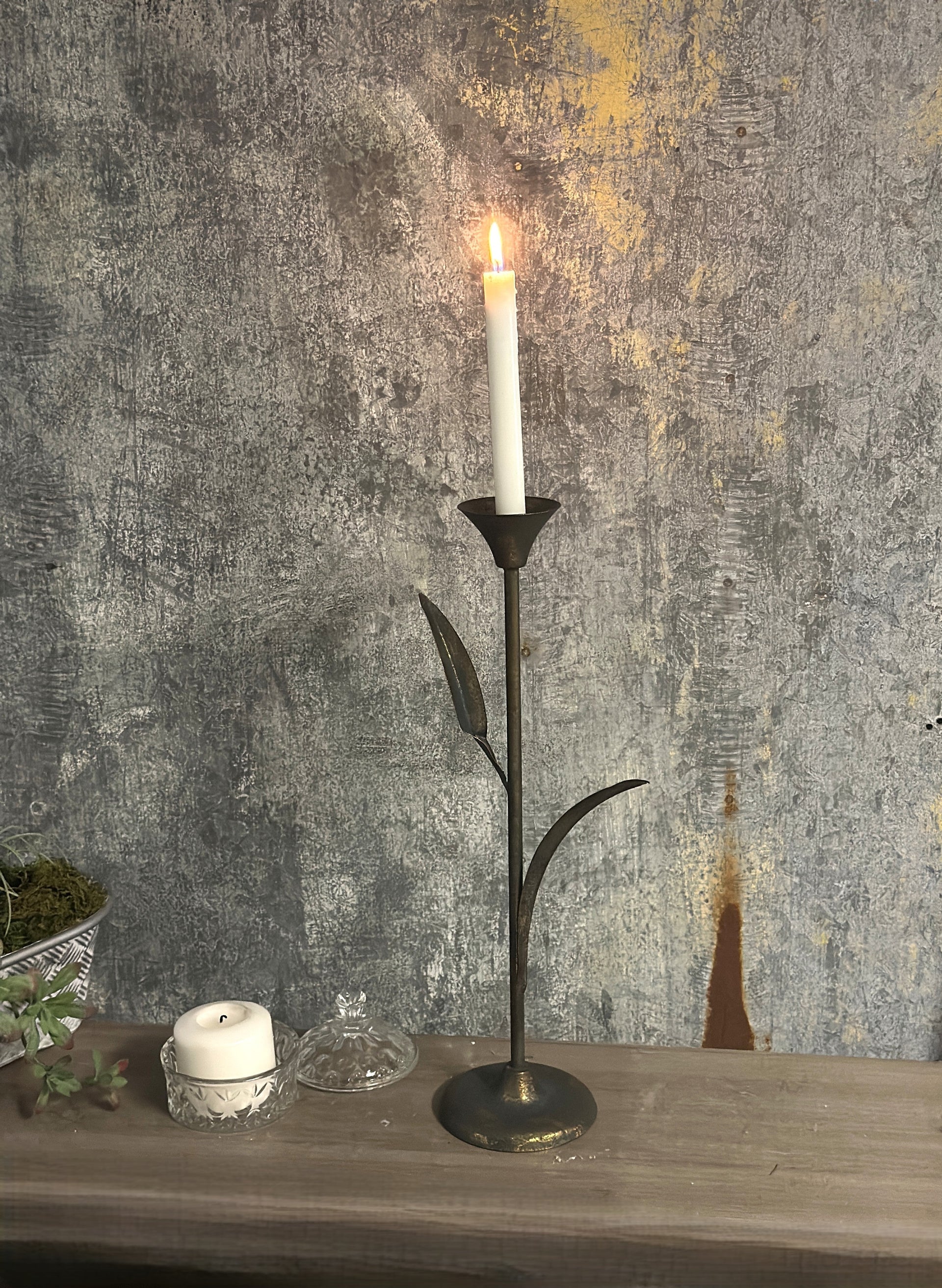 Rustic Iron Taper Candle Holder VagabondVintage