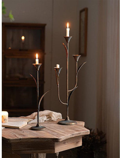 Rustic Iron Taper Candle Holder