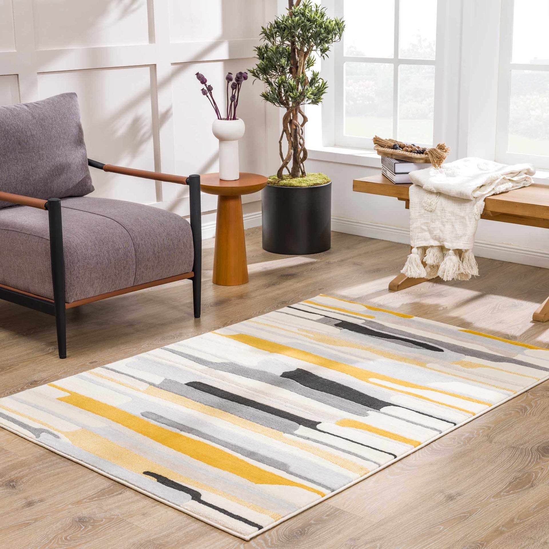 Southfields Mustard Modern Rug