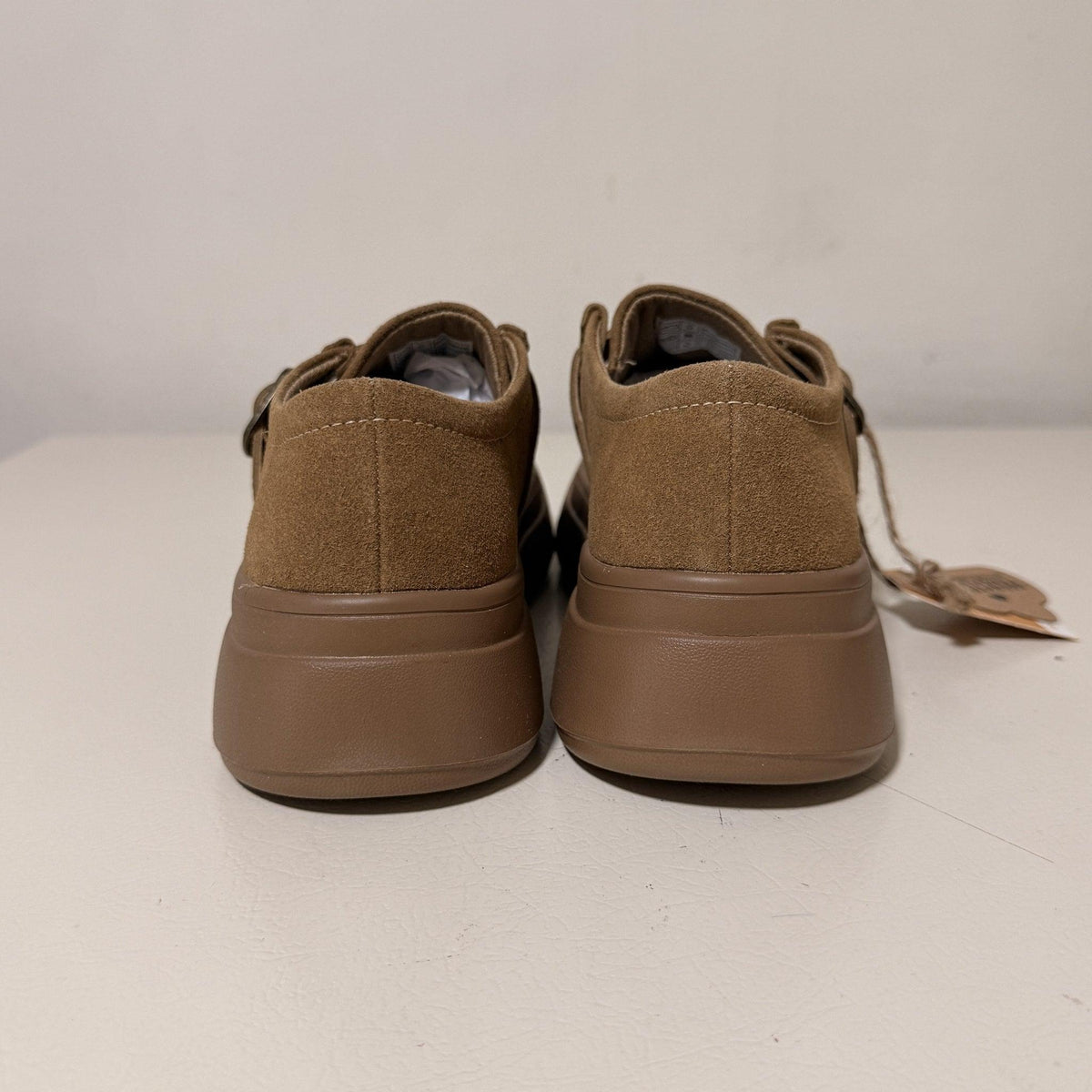 Project Cloud Della Suede Buckle Platform Loafers, Women's US 8.5, Brown