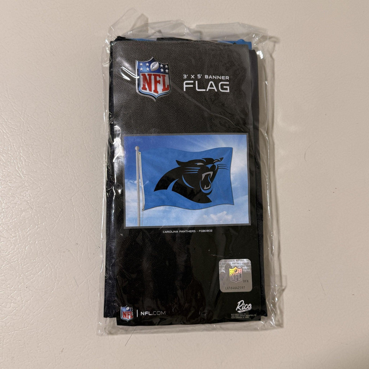 NFL Carolina Panthers 3 x 5 ft Banner Flag, Single Sided, Rico Industries FGB0802