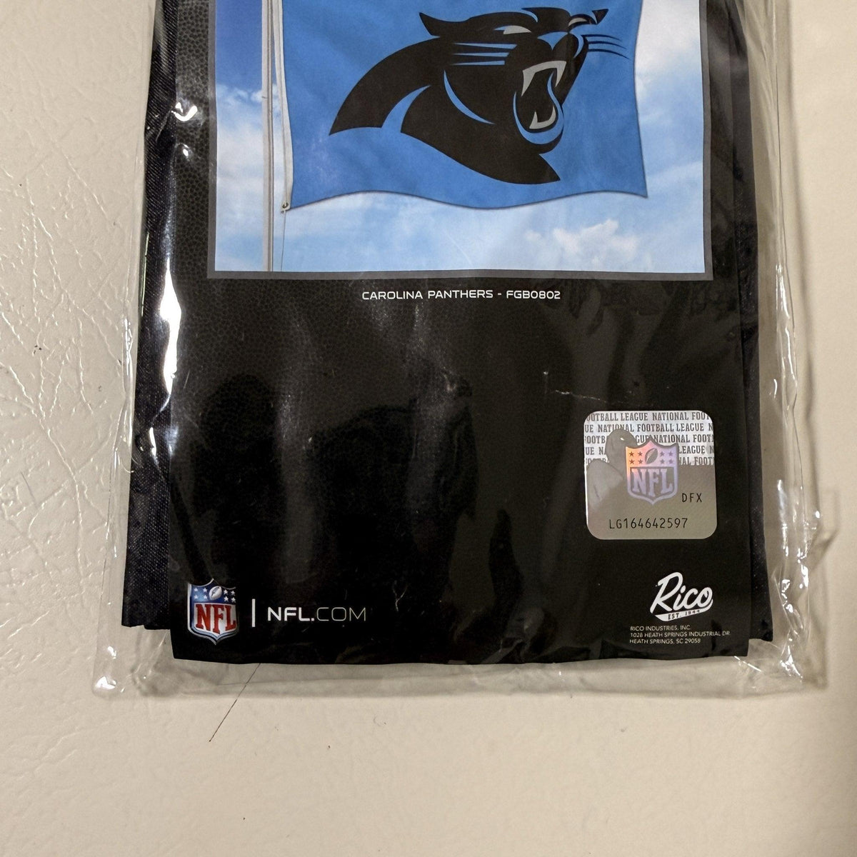 NFL Carolina Panthers 3 x 5 ft Banner Flag, Single Sided, Rico Industries FGB0802