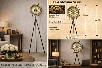 Auróra Tripod Gear Floor Clock