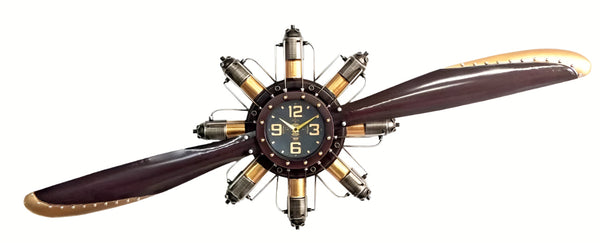 AeroTwin Wall Clock – Horizontal Propeller Edition