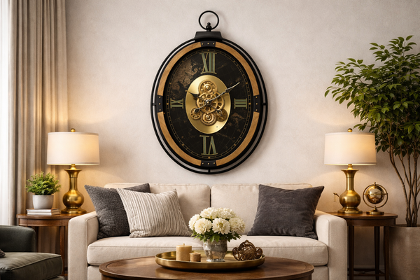 Oval Éclipse Gear Wall Clock
