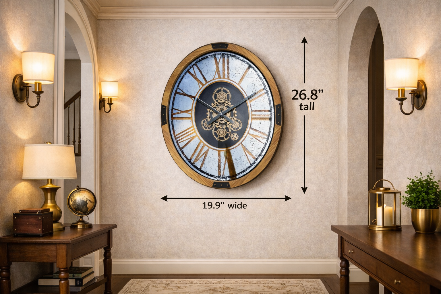 Miróre Oval Gear Mirror Clock