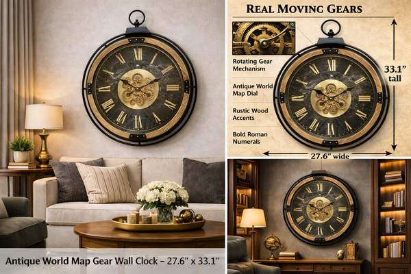 Astra Globe Gear Wall Clock
