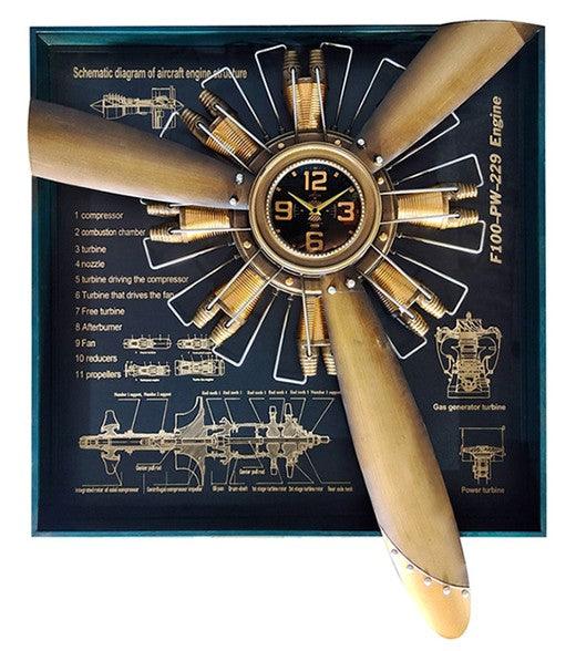 Vintage Radial Engine Wall Clock
