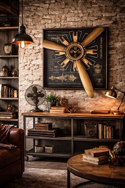 Vintage Radial Engine Wall Clock