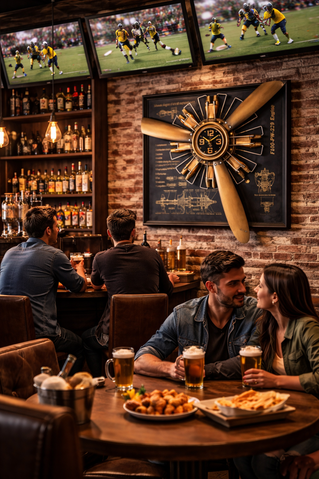 Vintage Radial Engine Wall Clock