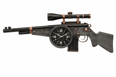 Vintage Rifle Metal Wall Clock